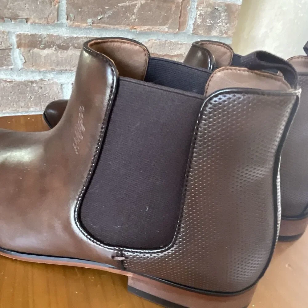 Tommy Hilfiger Sesame Chelsea Boot Men 11.5D Dark Natural Tan Career Preppy